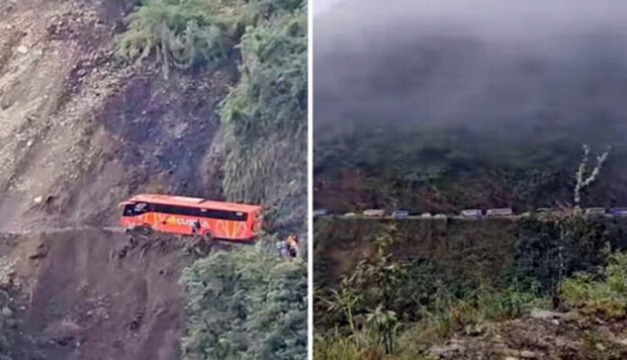 Bus pasa por abismo