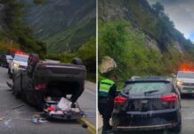DESPISTE Y VOLCADURA DE VEHÍCULO DEJA VARIOS HERIDOS
