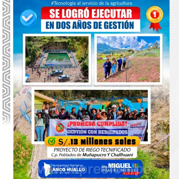 MÁS DE 2 MILLONES DE SOLES INVESTIDOS Y EJECUTADOS EN DOS AÑOS DE ...
