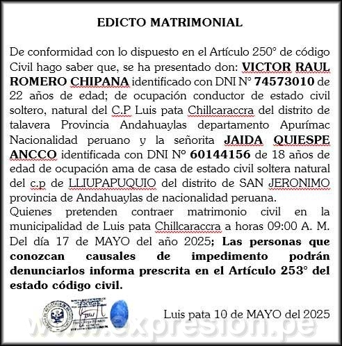 EDICTO CHICARACCRA