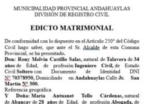 EDICTO MATRIMONIAL