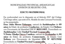 EDICTO MATRIMONIAL