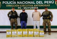 GOLPE AL TRÁFICO DE DROGAS: POLICÍA INCAUTA 136 KILOS DE COCAÍNA Y DETIENE A DOS PERSONAS EN OCROS