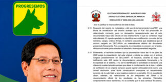 JEE DE ABANCAY DECLARA INFUNDADA TACHA GUIDO CHAHUAYLLA SIGUE EN CARRERA REGIONAL