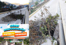 PISTA DE RECIENTE INAUGURACIÓN SE DESMORONA EN PACUCHA