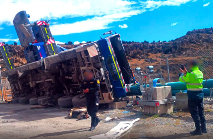 POLICÍA REALIZA DILIGENCIAS TRAS ACCIDENTE EN LAS BAMBAS QUE DEJÓ DOS TRABAJADORES FALLECIDOS