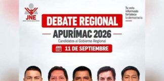 CANDIDATOS AL GOBIERNO REGIONAL DE APURÍMAC EXPONDRÁN SUS PROPUESTAS ESTE 11 DE SEPTIEMBRE