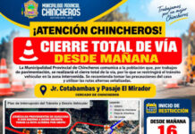 CIERRE TOTAL EN PASAJE EL MIRADOR Y JR. COTABAMBAS POR INICIO DE OBRA DE PAVIMENTACIÓN