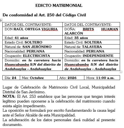 EDICTO MATRIMONIAL