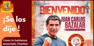 JUAN CARLOS BAZALAR REGRESA A LOS CHANKAS CYC PARA ASUMIR EL DESAFÍO DEL TORNEO CLAUSURA