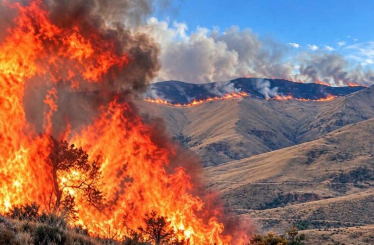 CUATRO DÍAS DE FUEGO PONEN EN ALERTA A CCAPACMARCA: INCENDIO YA AFECTARÍA CERCA DE 500 HECTÁREAS