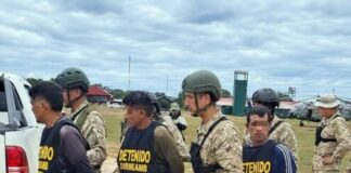 OPERATIVO CONTRA LA MINERÍA ILEGAL DEJA TRES DETENIDOS Y 12 DRAGAS DESTRUIDAS EN INAMBARI